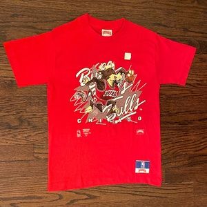 Vintage 90s Chicago Bulls Triple Threat Nutmeg Mills USA Single Stitch Sz M